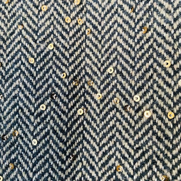 NWT Loft Size 2 Tweed Wool Blend A Line Sequin Herringbone Mini Skirt - Picture 4 of 9